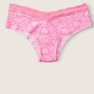 NWT PINK Victoria’s Secret No-Show Cheekster Underwear. Pink Tie Dye Hearts